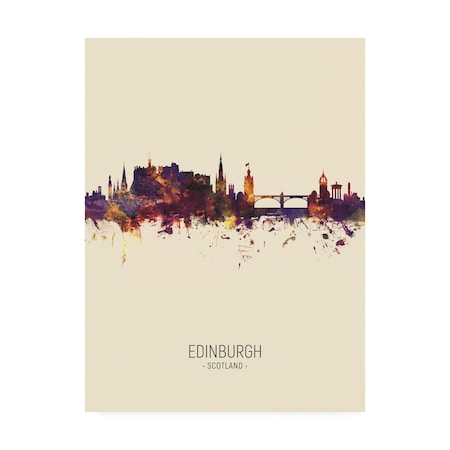 Michael Tompsett 'Edinburgh Scotland Skyline Portrait III' Canvas Art,35x47